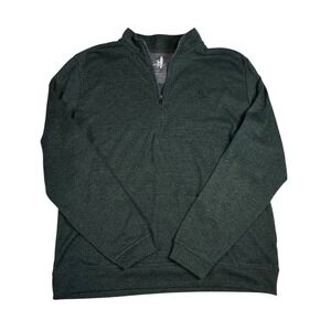 Johnnie-O‎ 1/4 Zip Pullover Sweater Mens Size Large Green Heather Logo EUC